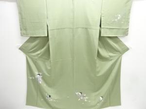 未使用品　作家物　手描き友禅 童子に花模様訪問着